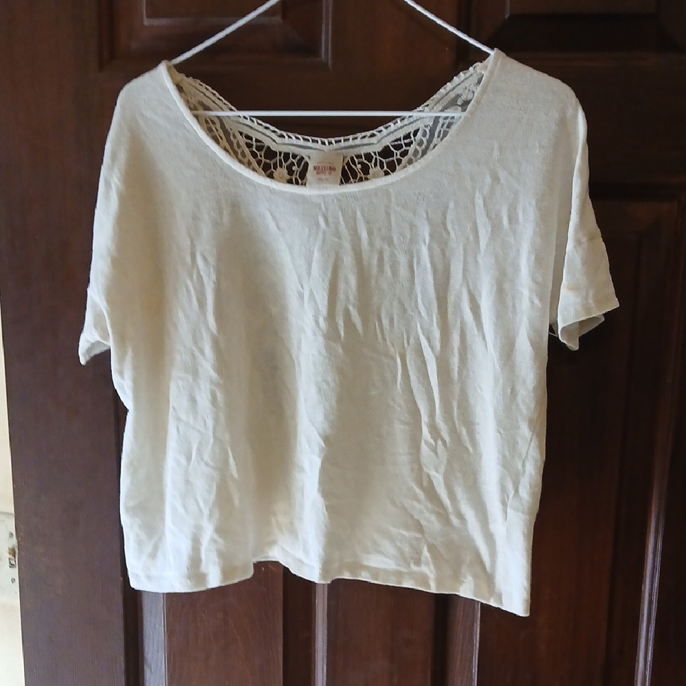 Mossimo Supply Co. White Lace Accent Blouse